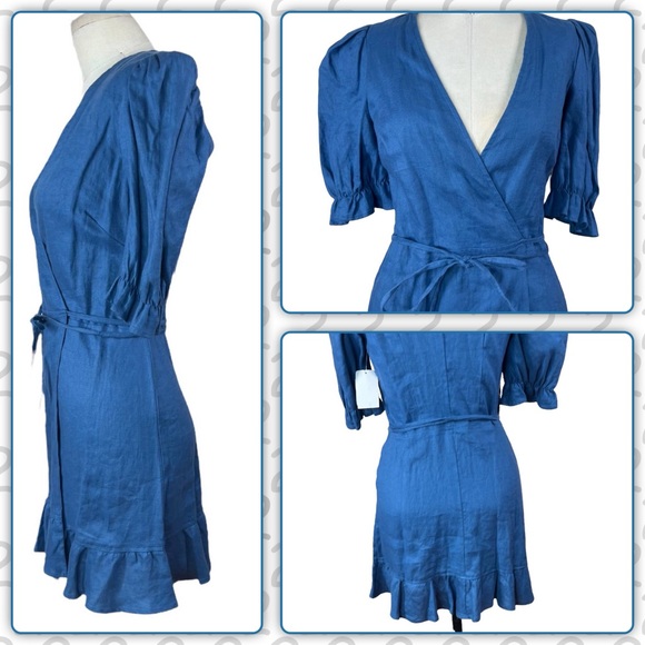 REFORMATION- Carmelo Wrap Mini Dress (NWT) - Picture 3 of 15